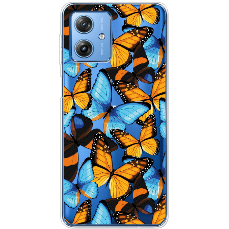 Прозрачный чехол BoxFace Motorola G54 5G Butterfly Morpho