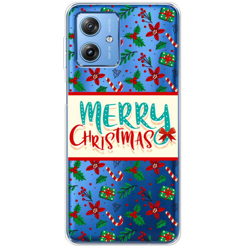 Прозрачный чехол BoxFace Motorola G54 5G Vintage Christmas Pattern