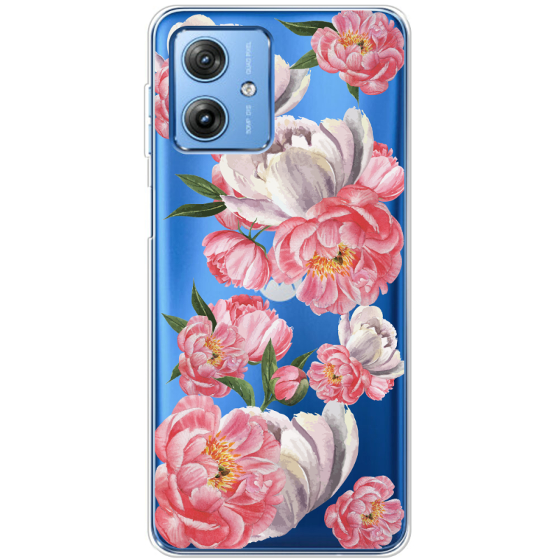 Прозрачный чехол BoxFace Motorola G54 5G Peony Watercolor Style