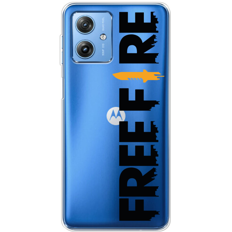 Прозрачный чехол BoxFace Motorola G54 5G Free Fire Black Logo