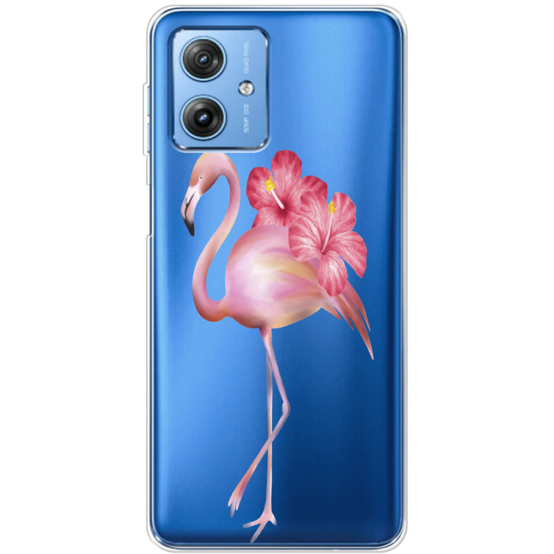 Прозрачный чехол BoxFace Motorola G54 5G Floral Flamingo