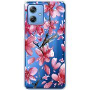 Прозрачный чехол BoxFace Motorola G54 5G Pink Magnolia