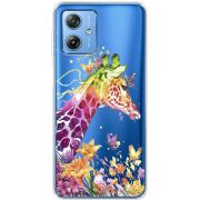 Прозрачный чехол BoxFace Motorola G54 5G Colorful Giraffe