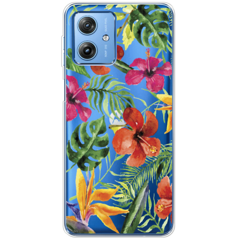 Прозрачный чехол BoxFace Motorola G54 5G Tropical Flowers