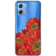 Прозрачный чехол BoxFace Motorola G54 5G Red Poppies