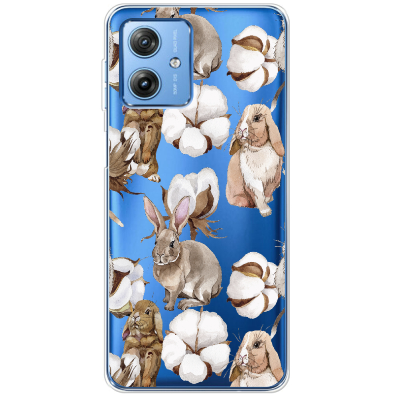 Прозрачный чехол BoxFace Motorola G54 5G Cotton and Rabbits