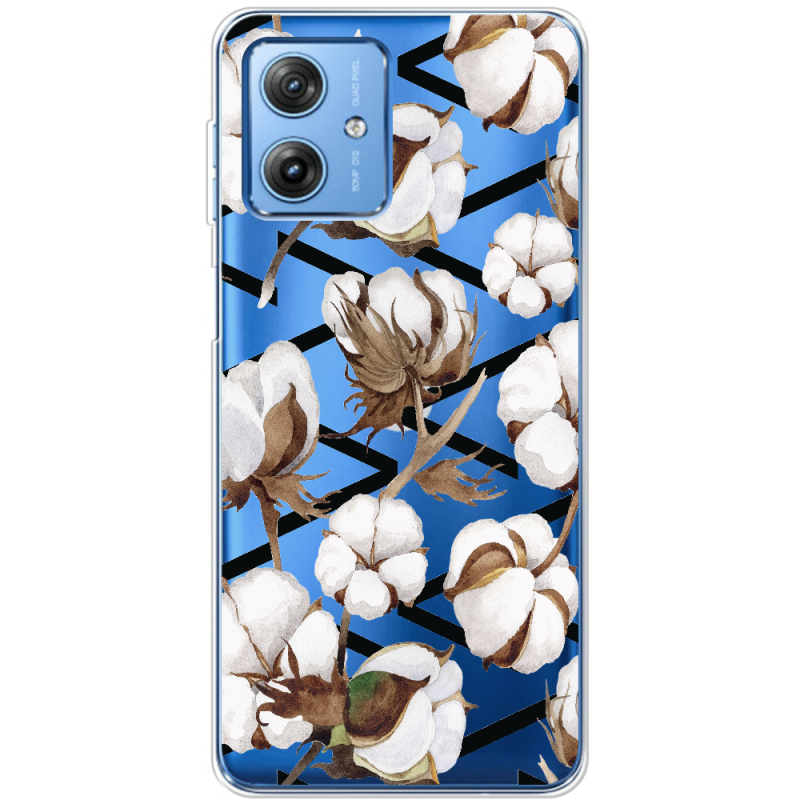 Прозрачный чехол BoxFace Motorola G54 5G Cotton flowers