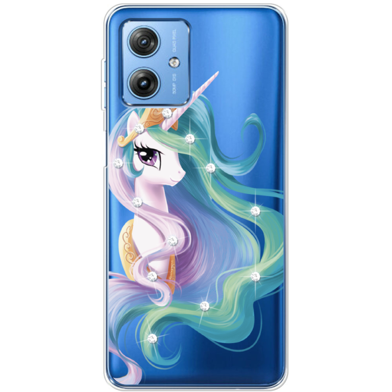 Чехол со стразами Motorola G54 5G Unicorn Queen