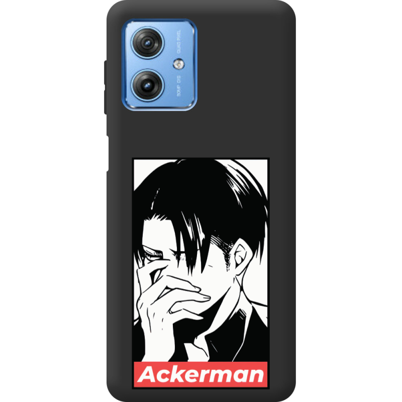 Черный чехол BoxFace Motorola G54 5G Attack On Titan - Ackerman
