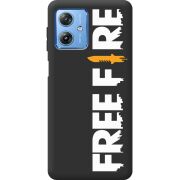 Черный чехол BoxFace Motorola G54 5G Free Fire White Logo