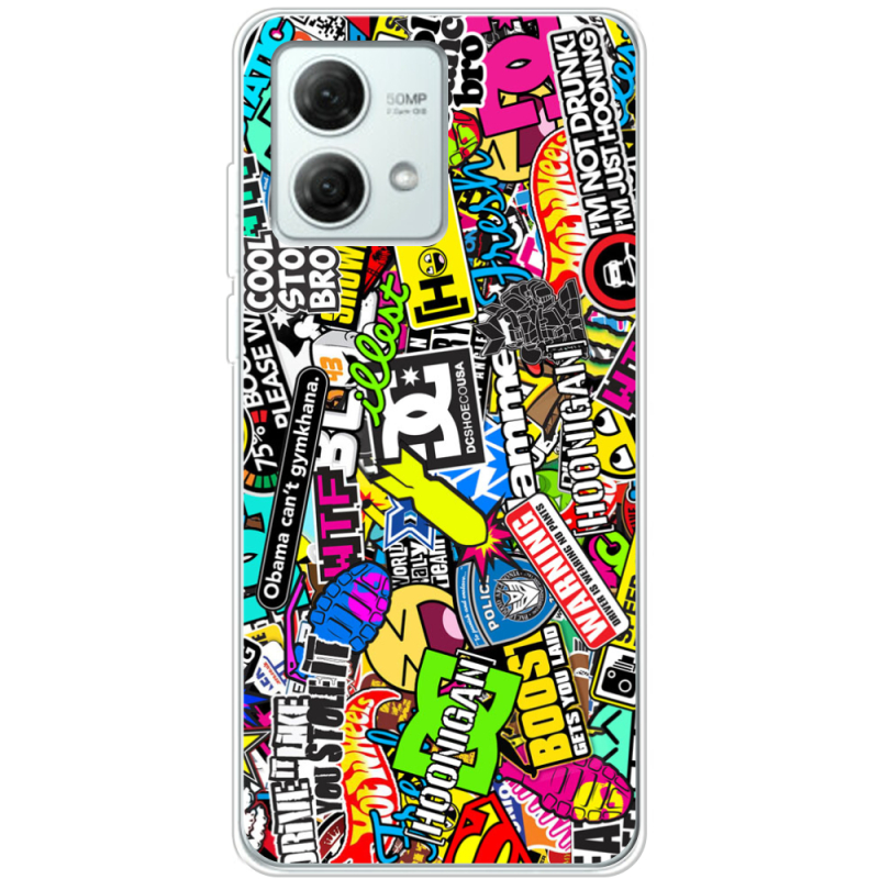 Чехол BoxFace Motorola G84 Multicolored Inscriptions