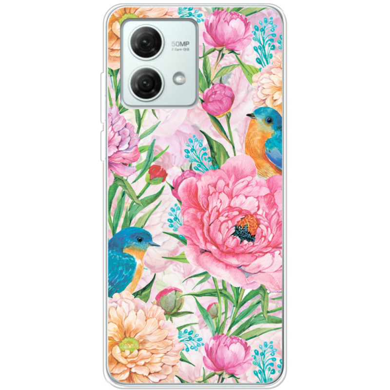 Чехол BoxFace Motorola G84 Birds in Flowers