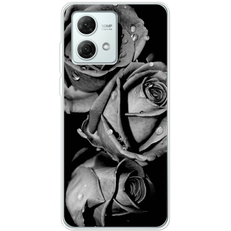 Чехол BoxFace Motorola G84 Black and White Roses