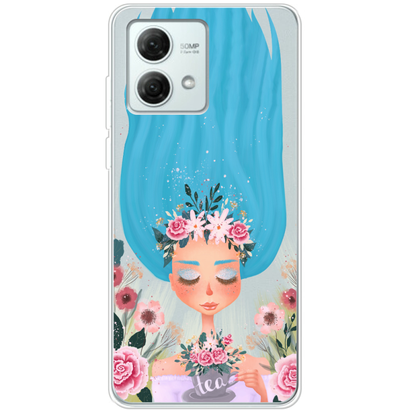Прозрачный чехол BoxFace Motorola G84 Blue Hair