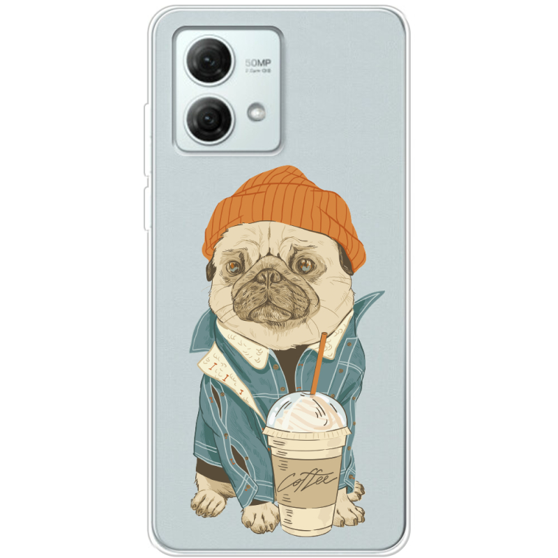 Прозрачный чехол BoxFace Motorola G84 Dog Coffeeman