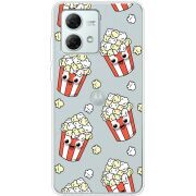 Прозрачный чехол BoxFace Motorola G84 с 3D-глазками Popcorn