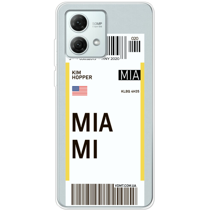 Прозрачный чехол BoxFace Motorola G84 Ticket Miami