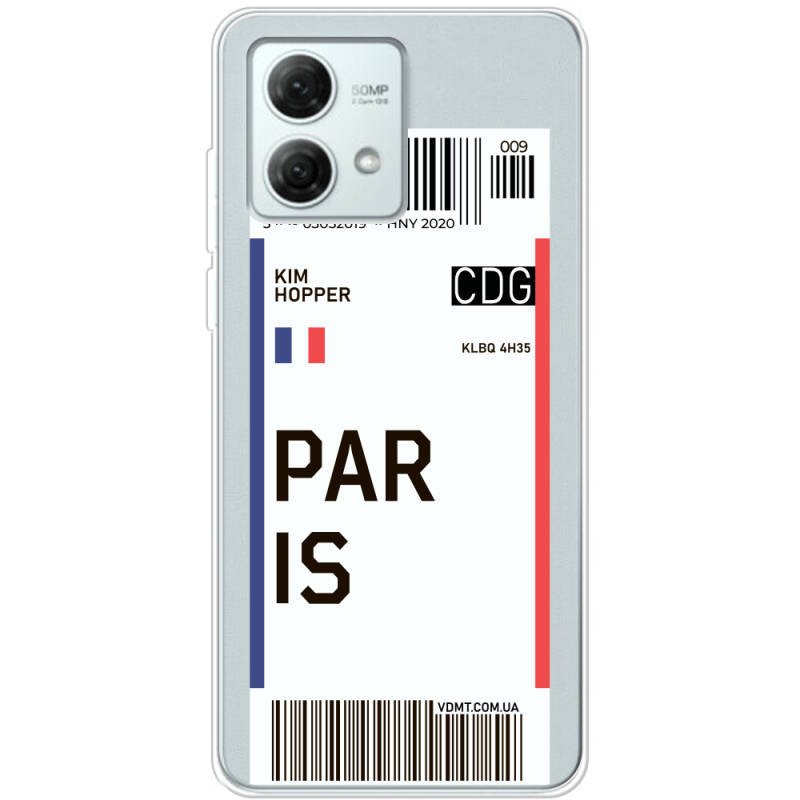Прозрачный чехол BoxFace Motorola G84 Ticket Paris