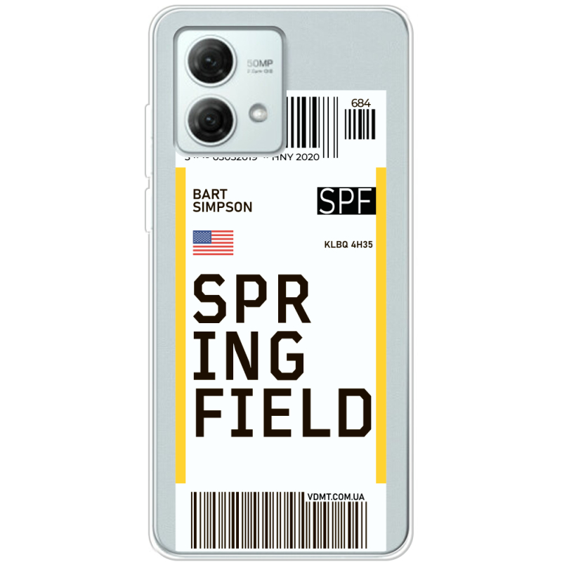 Прозрачный чехол BoxFace Motorola G84 Ticket Springfield