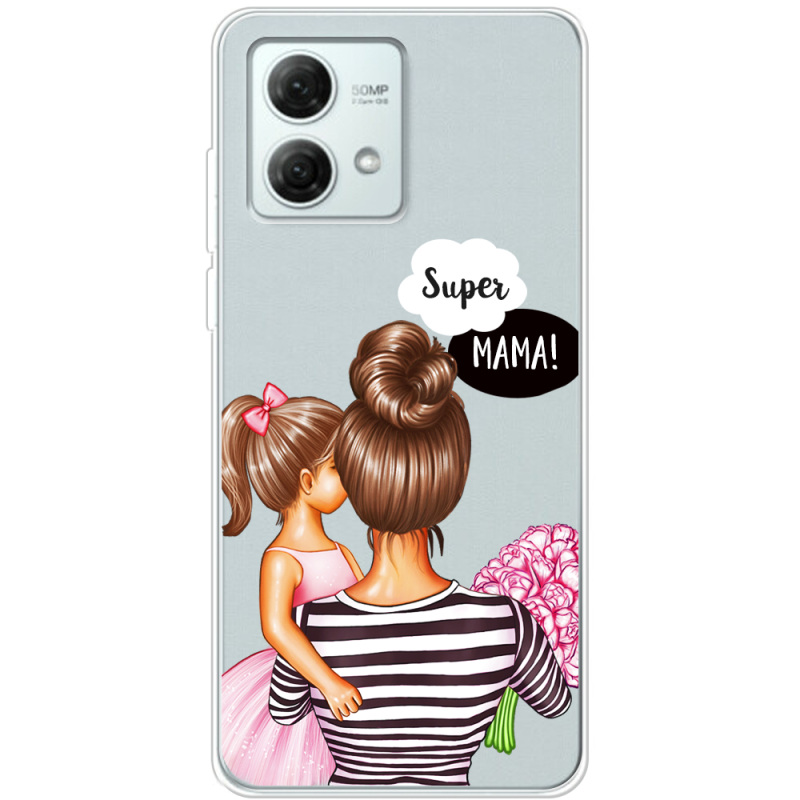 Прозрачный чехол BoxFace Motorola G84 Super Mama and Daughter
