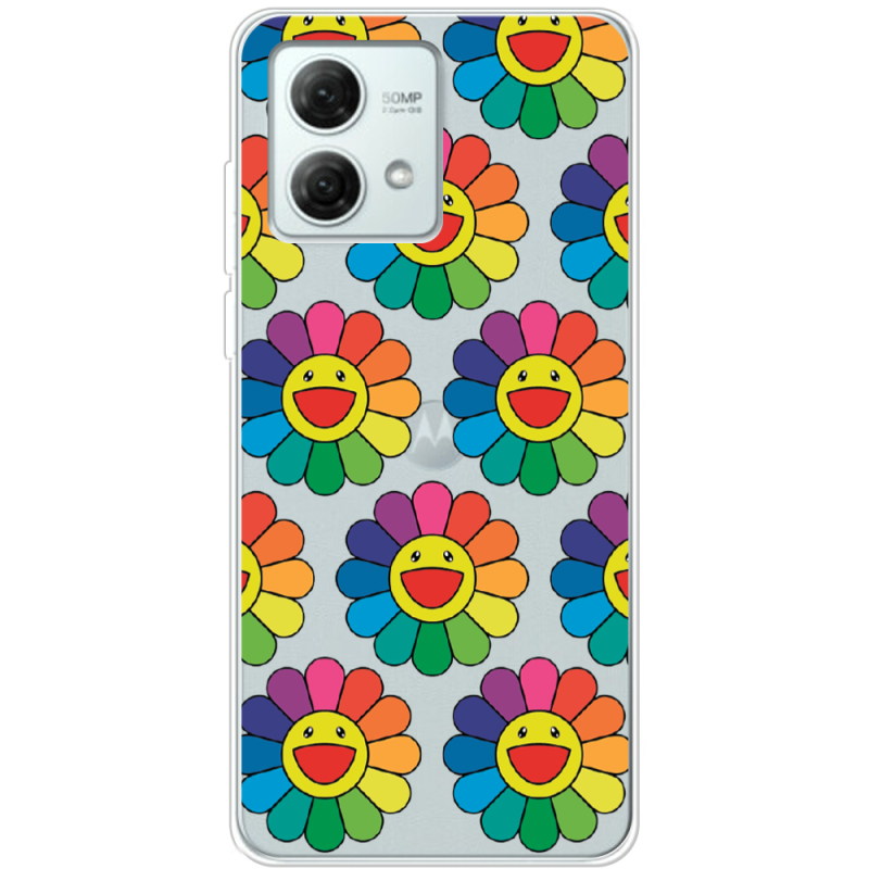 Прозрачный чехол BoxFace Motorola G84 Hippie Flowers