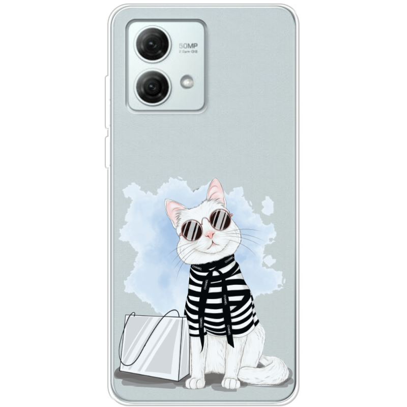 Прозрачный чехол BoxFace Motorola G84 Cat Style