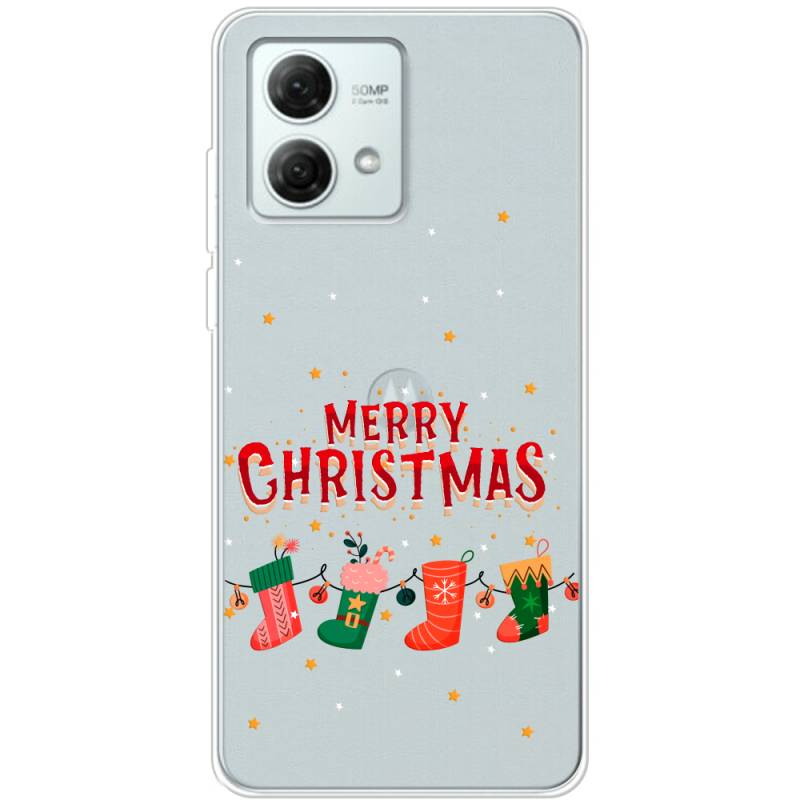 Прозрачный чехол BoxFace Motorola G84 Merry Christmas