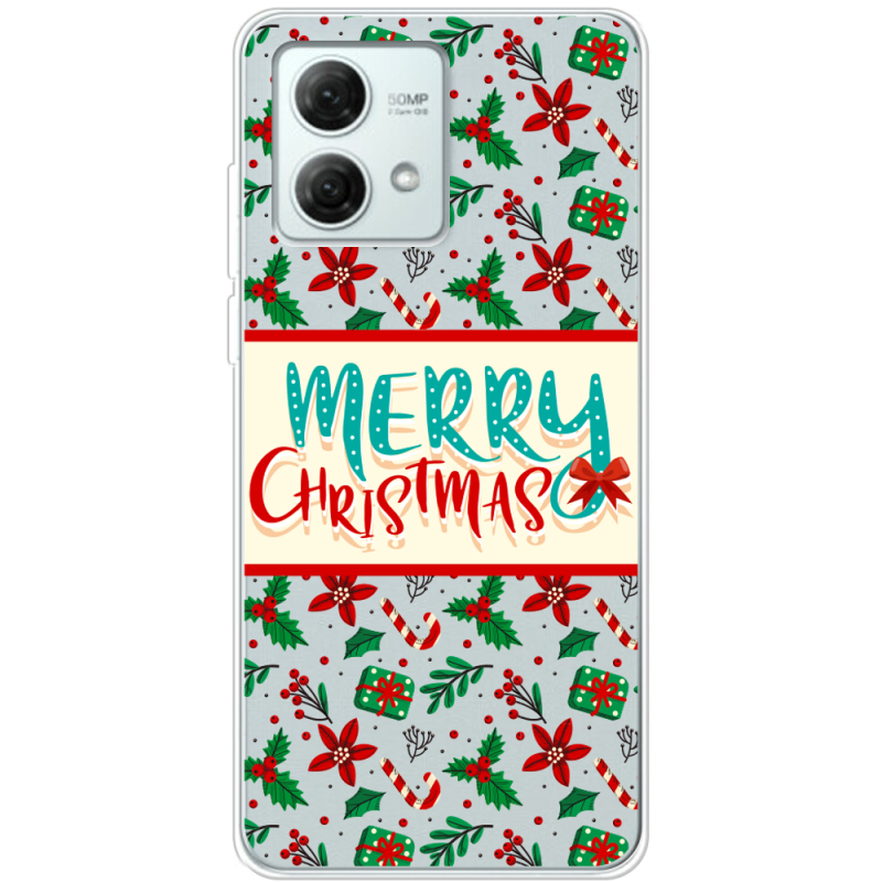 Прозрачный чехол BoxFace Motorola G84 Vintage Christmas Pattern