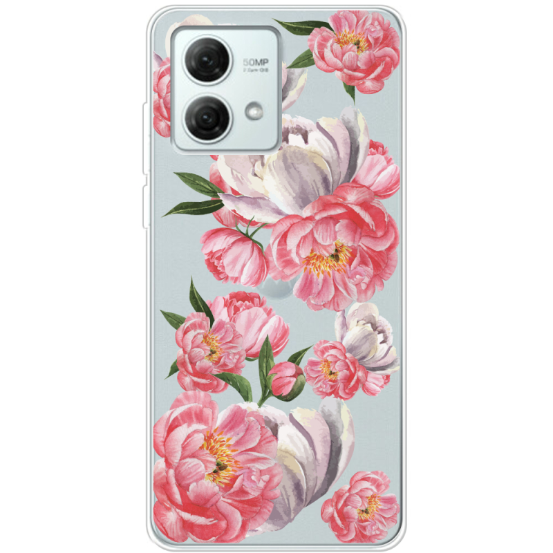 Прозрачный чехол BoxFace Motorola G84 Peony Watercolor Style