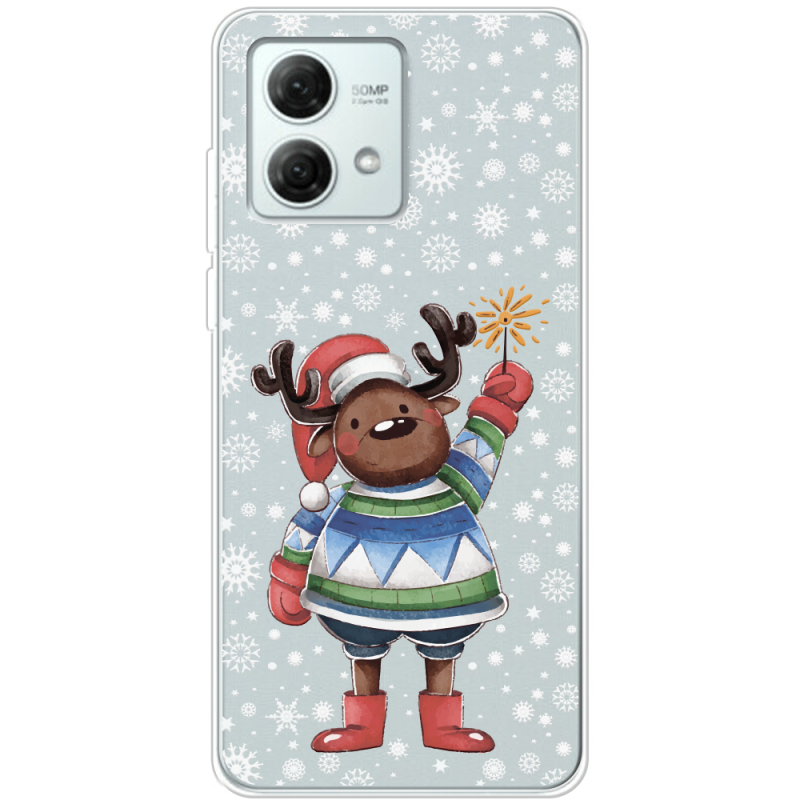 Прозрачный чехол BoxFace Motorola G84 Christmas Deer with Snow