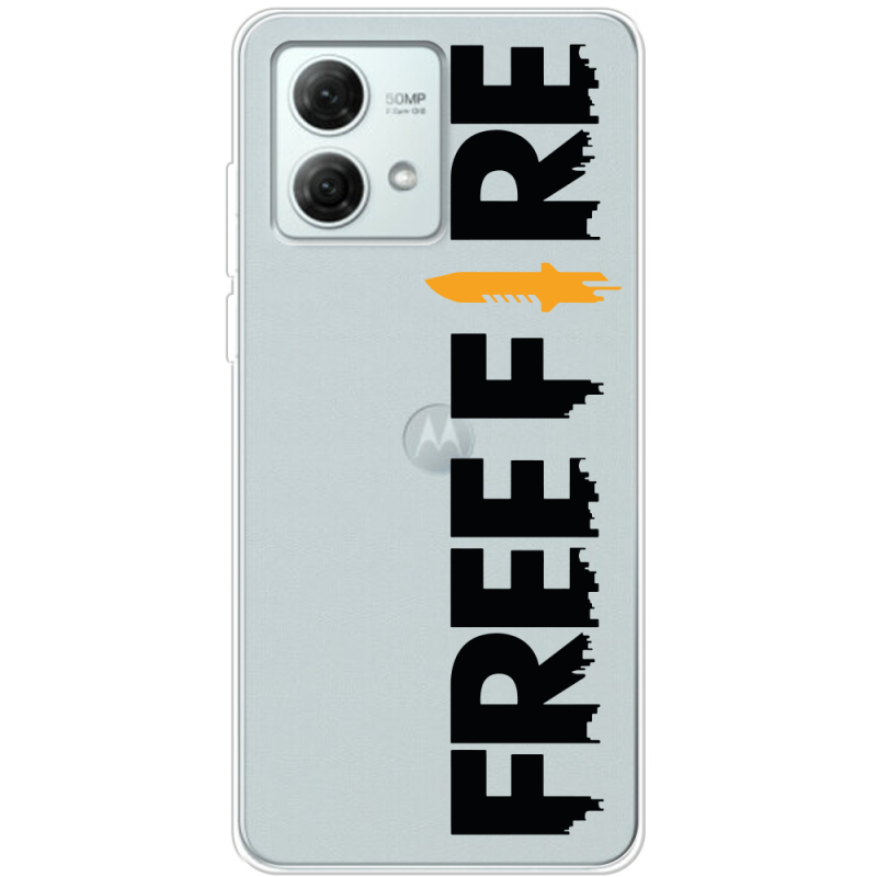 Прозрачный чехол BoxFace Motorola G84 Free Fire Black Logo