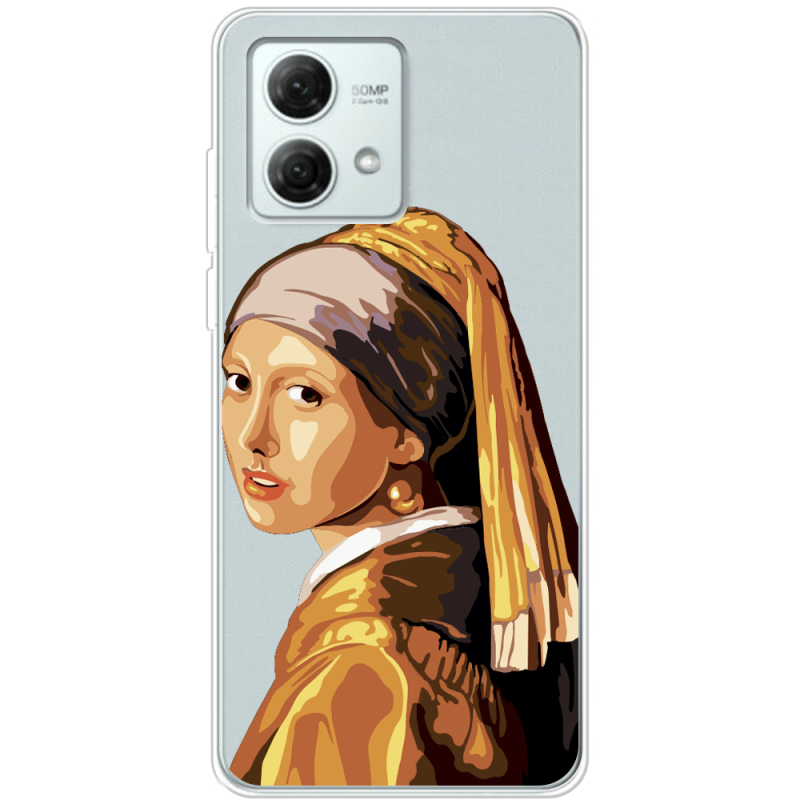 Прозрачный чехол BoxFace Motorola G84 Девушка с жемчужной серёжкой