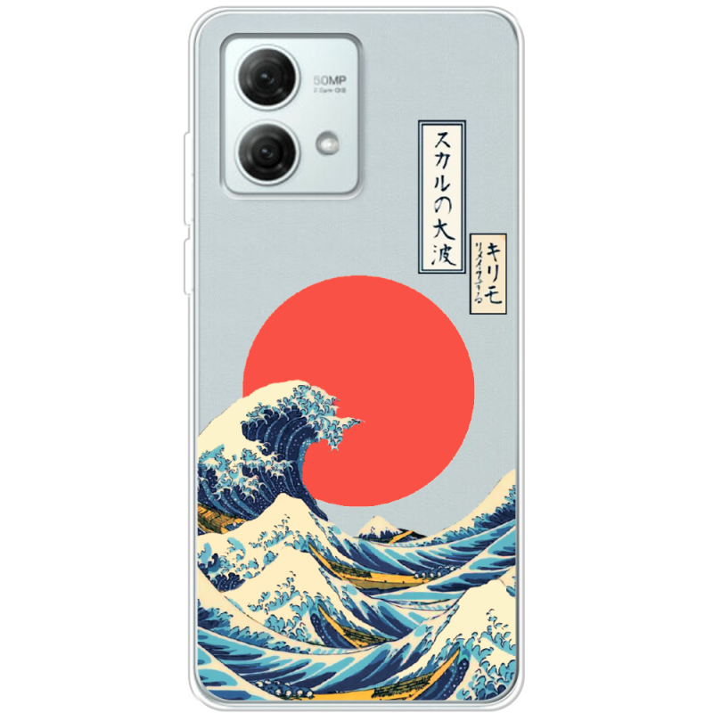 Прозрачный чехол BoxFace Motorola G84 Большая волна в Канагаве
