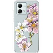 Прозрачный чехол BoxFace Motorola G84 Cherry Blossom