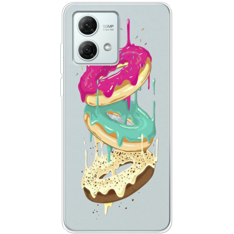 Прозрачный чехол BoxFace Motorola G84 Donuts