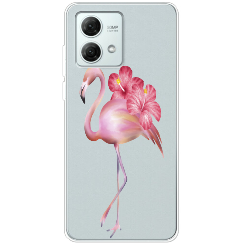 Прозрачный чехол BoxFace Motorola G84 Floral Flamingo