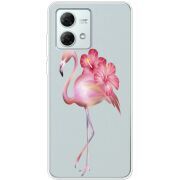 Прозрачный чехол BoxFace Motorola G84 Floral Flamingo