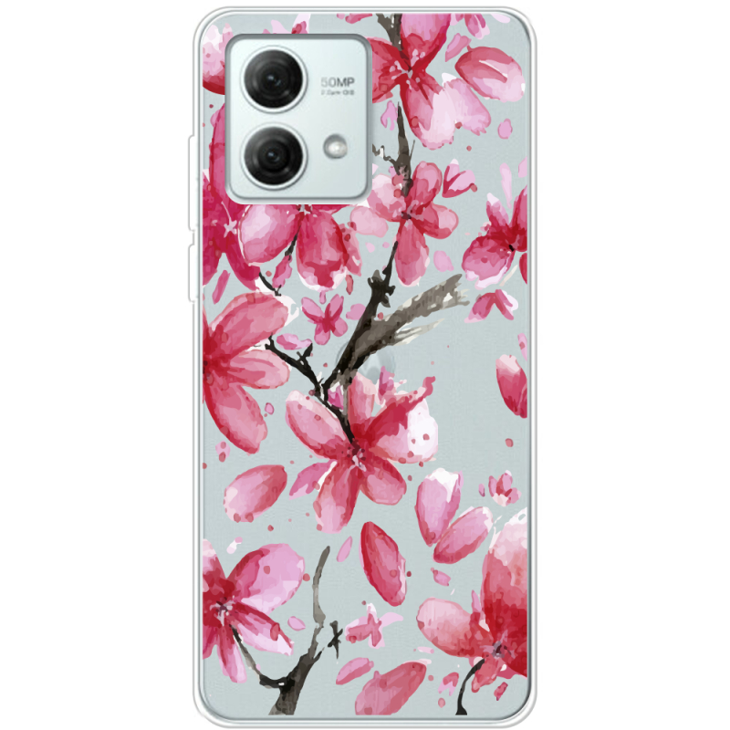 Прозрачный чехол BoxFace Motorola G84 Pink Magnolia