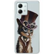 Прозрачный чехол BoxFace Motorola G84 Steampunk Cat