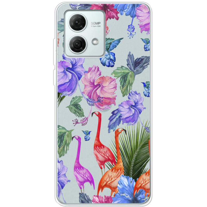 Прозрачный чехол BoxFace Motorola G84 Flamingo