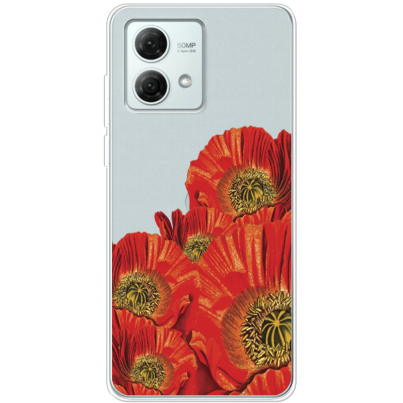 Прозрачный чехол BoxFace Motorola G84 Red Poppies