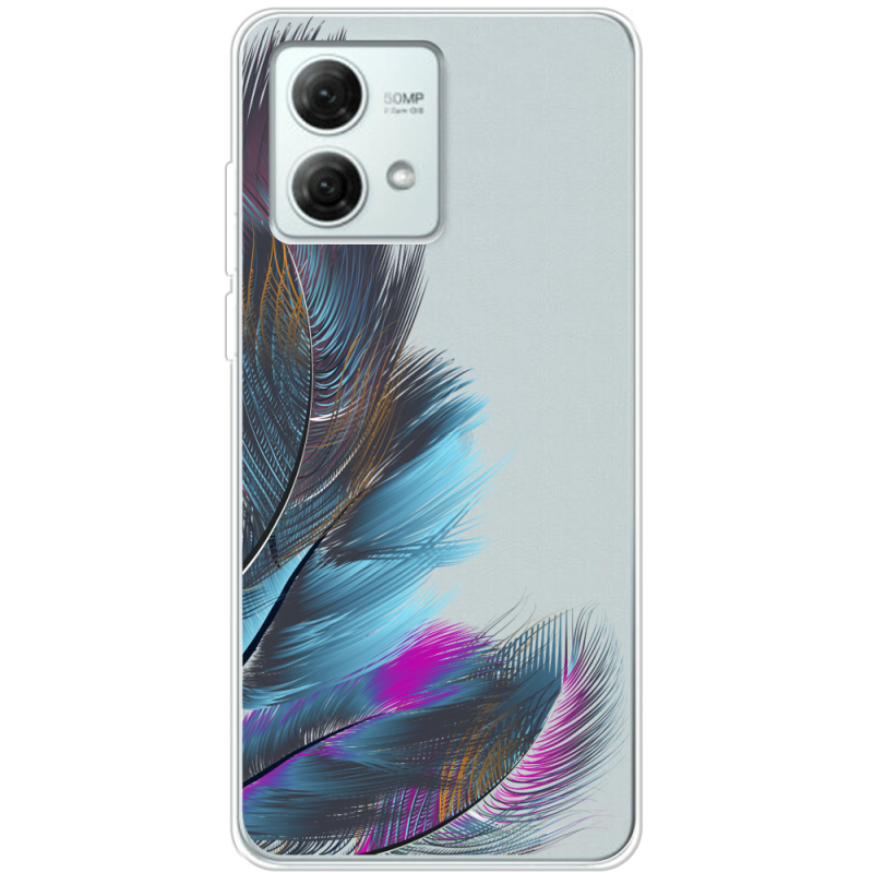 Прозрачный чехол BoxFace Motorola G84 Feathers