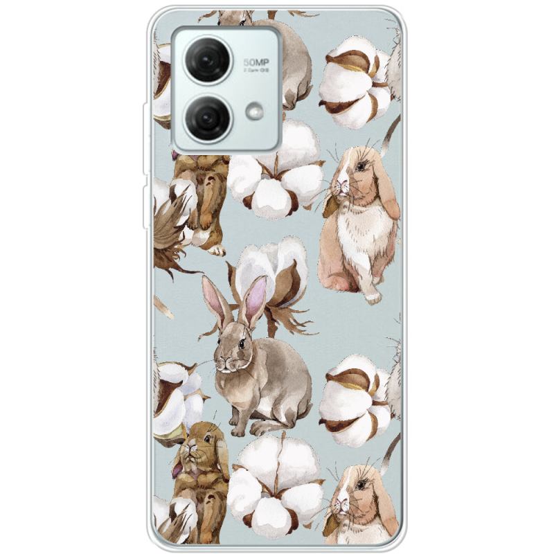 Прозрачный чехол BoxFace Motorola G84 Cotton and Rabbits