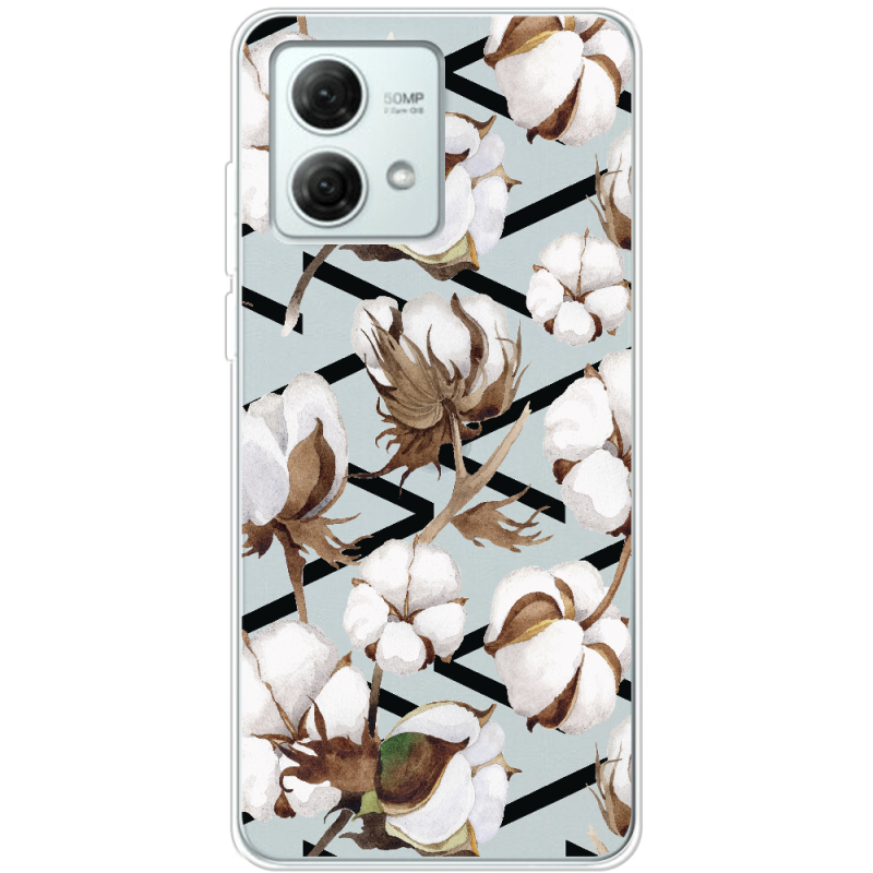 Прозрачный чехол BoxFace Motorola G84 Cotton flowers