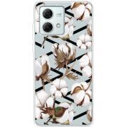 Прозрачный чехол BoxFace Motorola G84 Cotton flowers