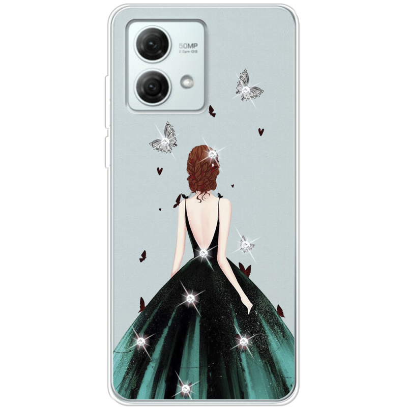 Прозрачный чехол BoxFace Motorola G84 Girl in the green dress