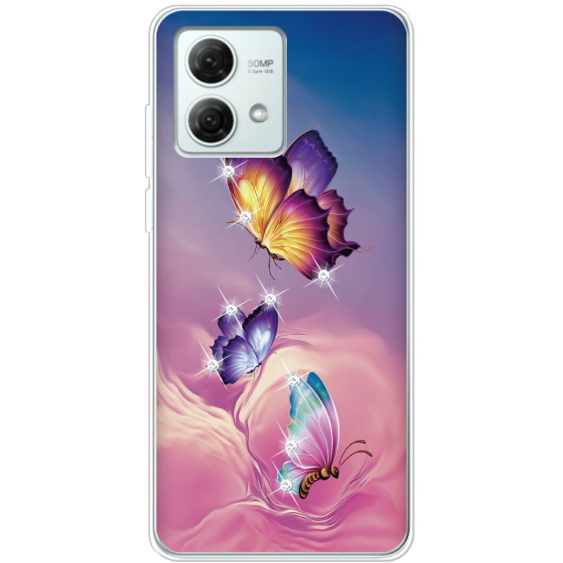 Прозрачный чехол BoxFace Motorola G84 Butterflies