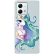 Чехол со стразами Motorola G84 Unicorn Queen