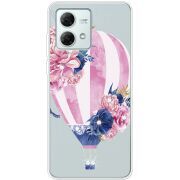 Чехол со стразами Motorola G84 Pink Air Baloon