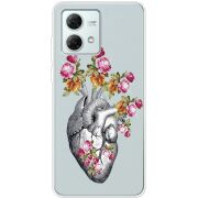 Чехол со стразами Motorola G84 Heart